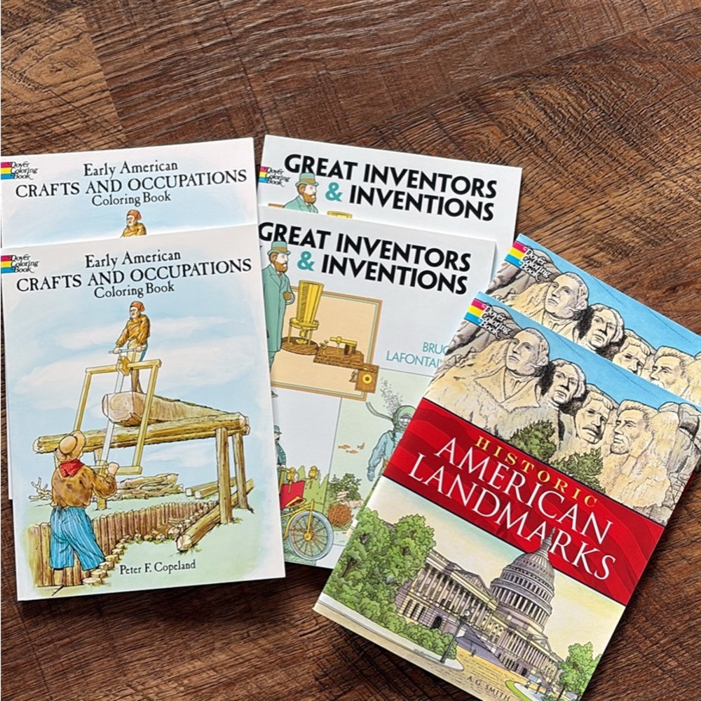 Set of American History Coloring Books